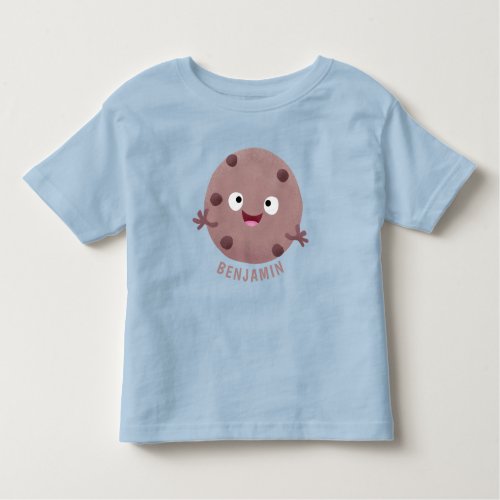 Cute smart chocolate chip cookie cartoon toddler t_shirt