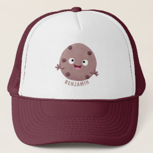 Cute smart chocolate chip cookie cartoon trucker hat