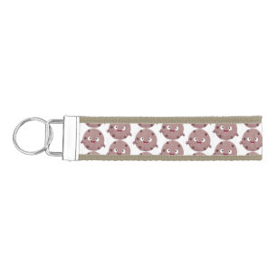 Cute smart chocolate chip cookie cartoon wrist keychain