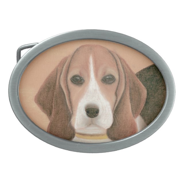 Cute smart dog. Pastel    Belt Buckle (Front)