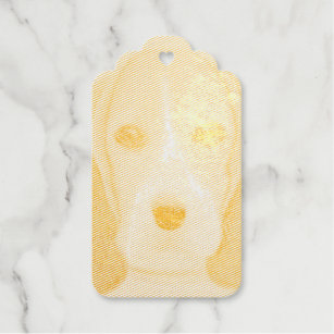 Cute smart dog. Pastel   Foil Gift Tags