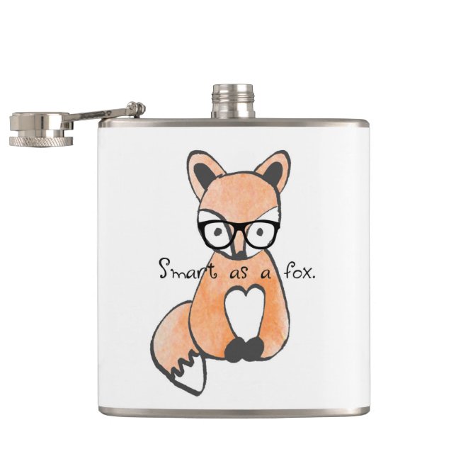 Cute Smart Fox Hip Flask (Opened)