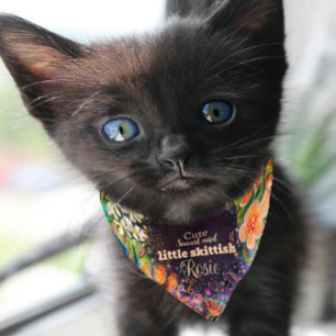 Cute Smart Purple Floral Pet Bandana Collar
