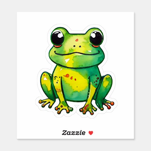 Cute Smile Green Frog Sticker