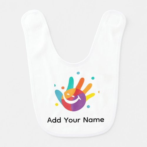 Cute Smile Handprint Personalized Baby Bib