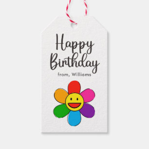 Cute Smile Kids Colorful Happy Birthday  Gift Tags