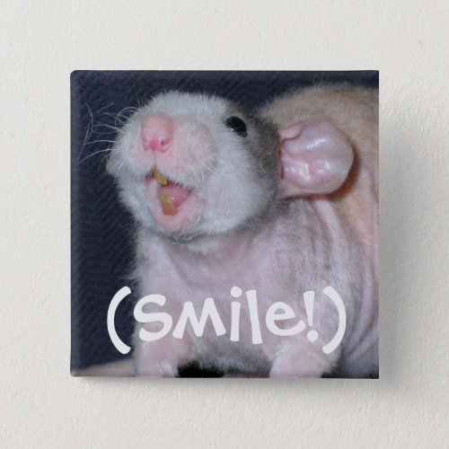 Cute Smile Rat Pinback Button