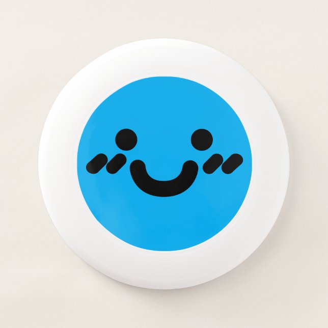 Cute Smiley Face Blue Wham-O Frisbee (Front)
