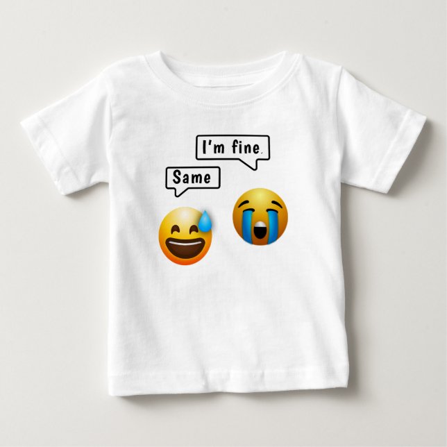 Cute Smiley Face Emoji Baby Clothes T-Shirt (Front)