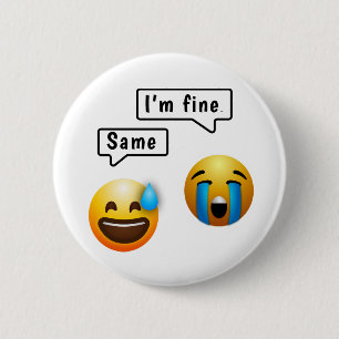 Cute Smiley Face Emoji Button