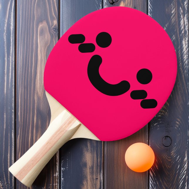 Cute Smiley Face Pink Ping Pong Paddle (Creator Uploaded)