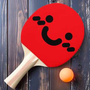Cute Smiley Face Red Ping Pong Paddle