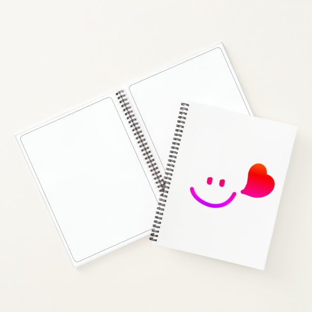 Cute Smiley Face with Heart – Minimalist Happy Vib Notebook (Inside)