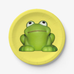 Cute Smiley Frog Paper Plates
