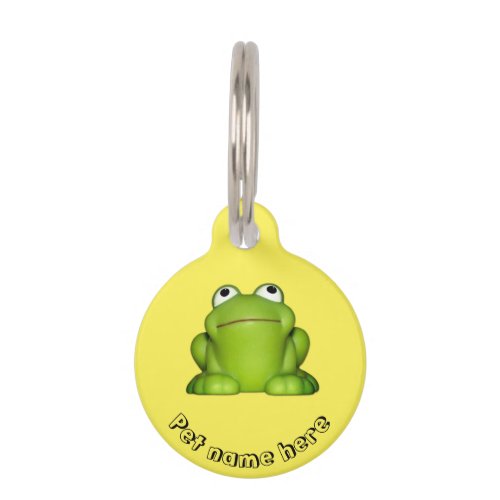 Cute Smiley Frog Pet Tag