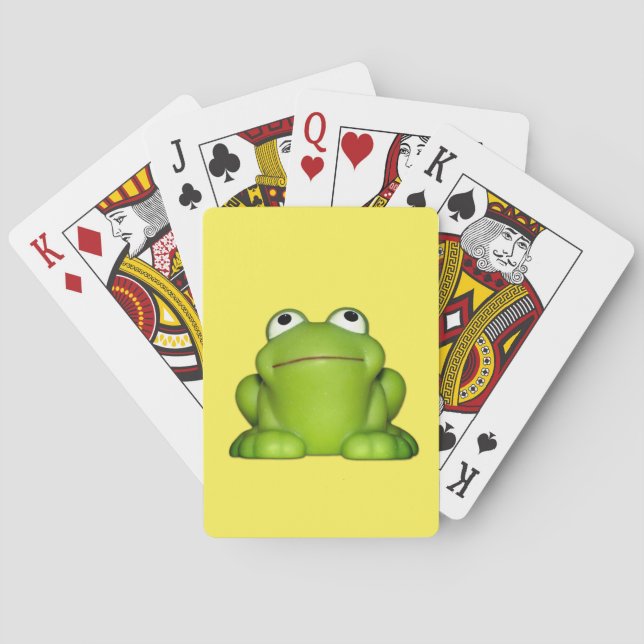 Cute Smiley Frog Poker Cards (Back)