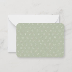 Cute Smiley Teeth Note Cards - Sage Green