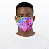 Cute Smilies Emoji Fun Adult Cloth Face Mask (Worn)