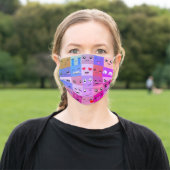 Cute Smilies Emoji Fun Adult Cloth Face Mask (Outside)