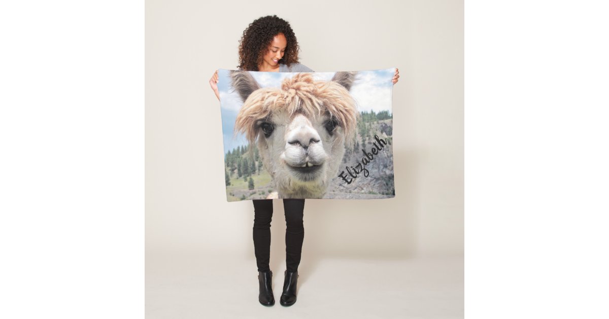 Alpaca smile Fleece Blanket