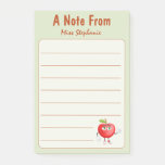 Cute Smiling Apple Thumbs Up Fall Teacher Name Post-it Notes