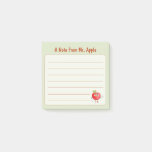 Cute Smiling Apple Thumbs Up Lined  From Teacher Post-it Notes