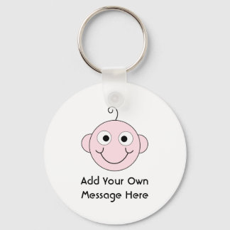 Cute Smiling Baby. Custom Text. Keychain