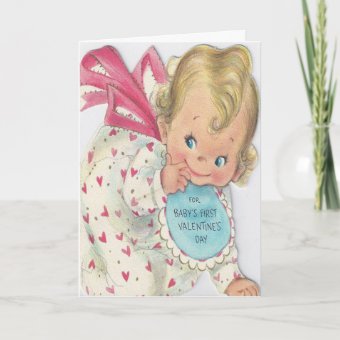 Cute Smiling Baby's First Valentine's Day Card | Zazzle
