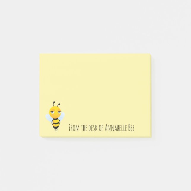 Cute Smiling Bee Post-it Notes (Front)