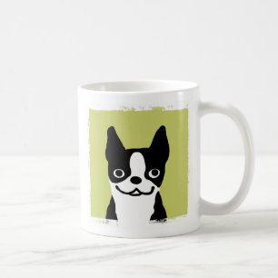 Cute Smiling Boston Terrier Cartoon Dog Coffee Mug