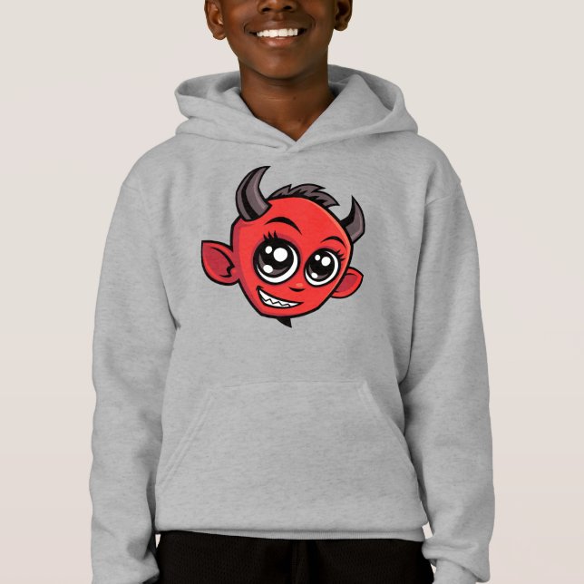 Cute Smiling Cartoon Devil Hoodie (Front)