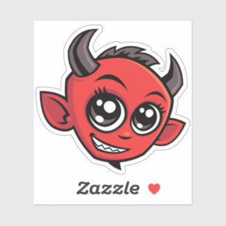 Cute Smiling Cartoon Devil Sticker