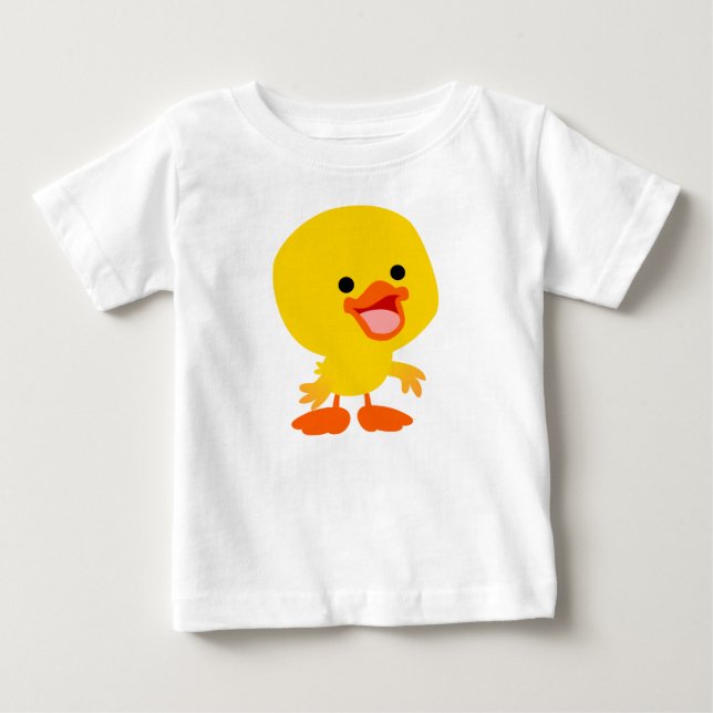 Cute Smiling Cartoon Duckling Baby T-Shirt (Front)