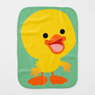 Cute Smiling Cartoon Duckling Burp Cloth