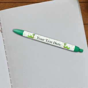 Cute Smiling Cartoon Green Yellow Snake Pen