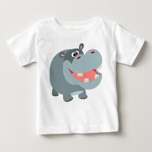 Cute Smiling Cartoon Hippo Baby T_Shirt