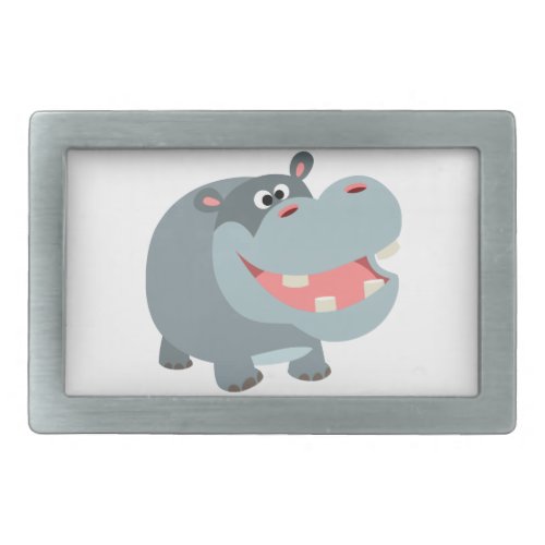 Cute Smiling Cartoon Hippo Belt Buckle