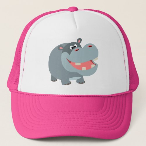 Cute Smiling Cartoon Hippo Hat