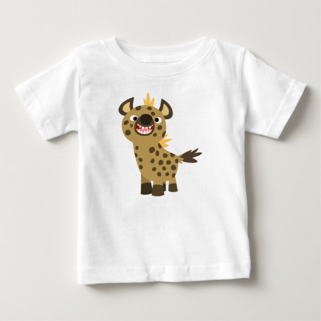 Cute Smiling Cartoon Hyena Baby T-Shirt (Front)