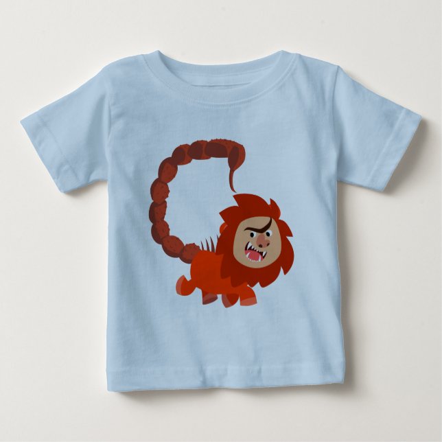 Cute Smiling Cartoon Manticore Baby T-Shirt (Front)