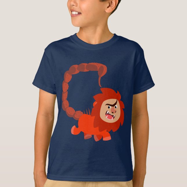 Cute Smiling Cartoon Manticore Children T-Shirt (Front)