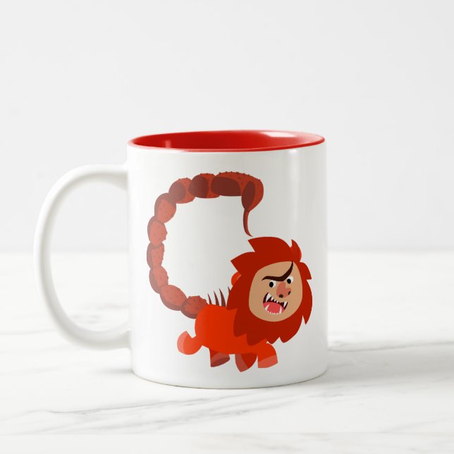 Cute Smiling Cartoon Manticore Mug (Left)