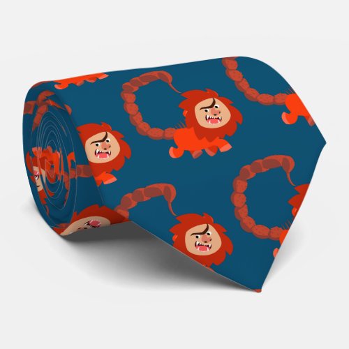 Cute Smiling Cartoon Manticore Tie