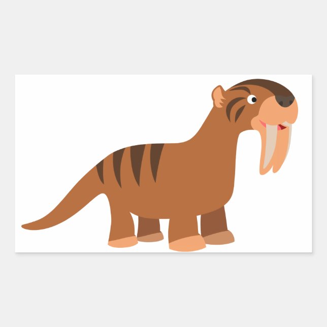 Cute Smiling Cartoon Thylacosmilus Sticker (Front)