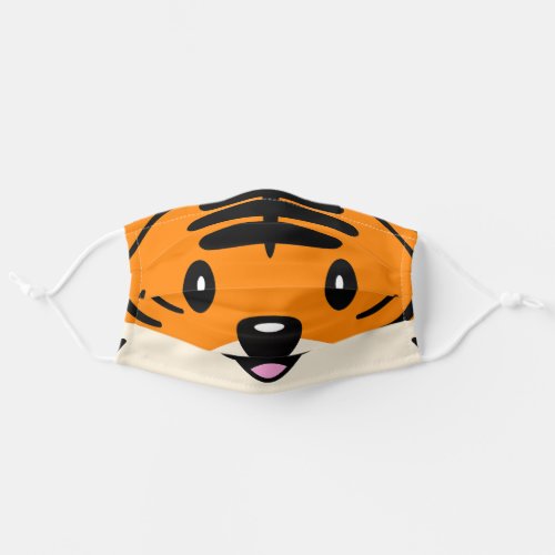 Cute Smiling Cartoon Tiger Adult Cloth Face Mask