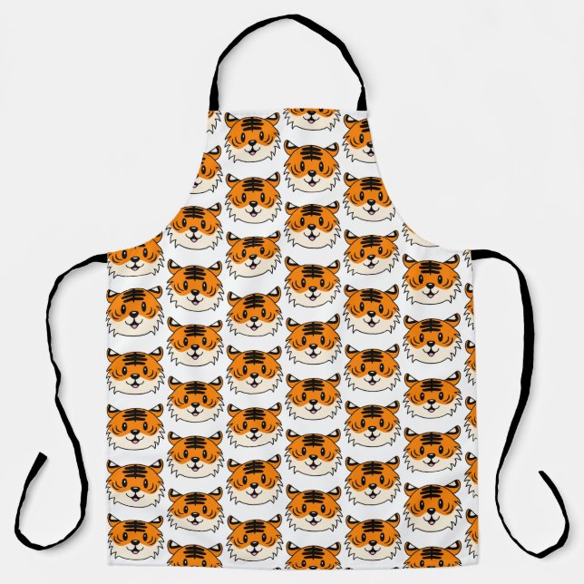 Cute Smiling Cartoon Tiger Apron (Front)