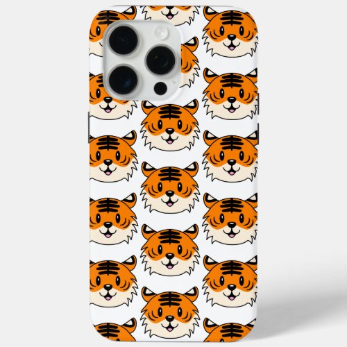 Cute Smiling Cartoon Tiger iPhone 15 Pro Max Case