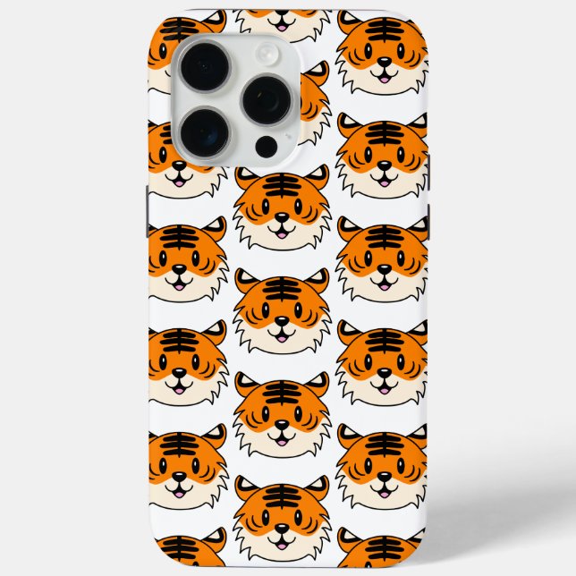 Cute Smiling Cartoon Tiger Case-Mate iPhone Case (Back)