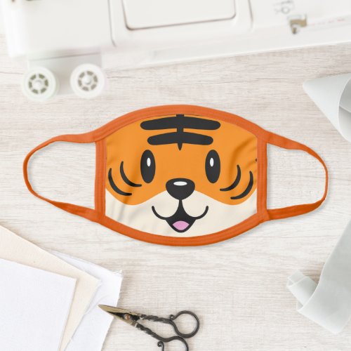 Cute Smiling Cartoon Tiger Face Mask