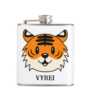 Cute Smiling Cartoon Tiger Flask